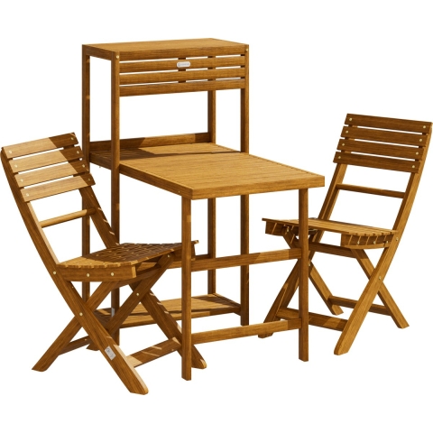Tuinset 3-delig acaciahout FSC®-gecertificeerd opvouwbaar