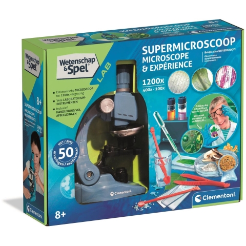 Clementoni Supermicroscoop - Educatief Speelgoed - 1200x vergroting - Blauw