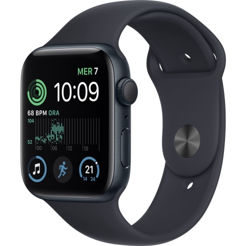 Refurbished Apple Watch SE 2022 GPS 44mm Zwart Als nieuw