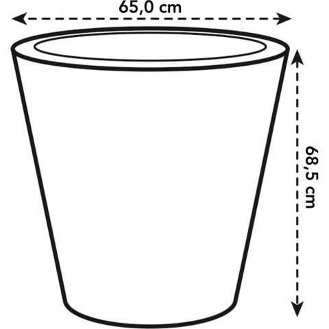 Pure straight round 65 cm linnen wit bloempot elho - Elho