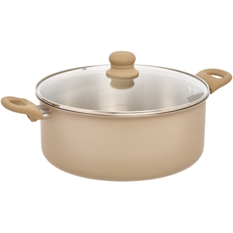 5Five kookpan Paris - D28 cm - RVS - aluminium - beige/zilver - pannen -