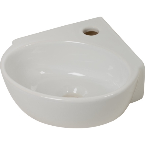 Plieger Corner hoekfontein - 1 kraangat - zonder overloop - glanzend wit - 29.5x31.5x9.5cm - keramiek