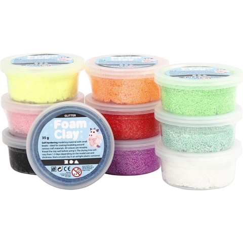Foam Clay 10 doosjes 35gr Glitter