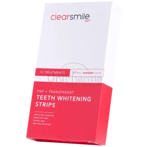 Clearsmile Transparant Teeth Whitening Strips Raspberry 10 stuks