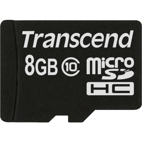 Transcend Premium microSDHC-kaart 8 GB Class 10 Incl. SD-adapter