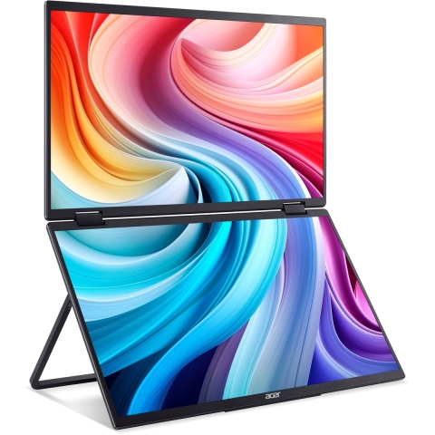 Acer PD3 Opvouwbaar Draagbaar Dual Screen met Touchfunctie | PD193QTE | Zwart