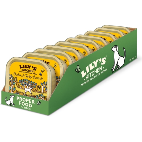 10x Lily's Kitchen Hondenvoer Nat Casserole Kip&Kalkoen 150 gr