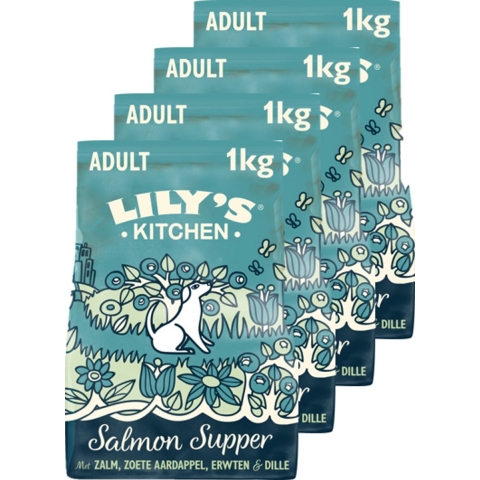 4x Lily's Kitchen Hondenvoer Droog Salmon Supper 1 kg
