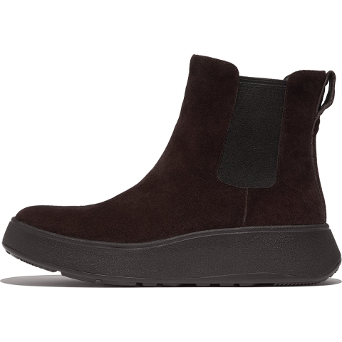 FitFlop F-MODE SUEDE FLATFORM Dames Chelsea Boots Chocoladebruin