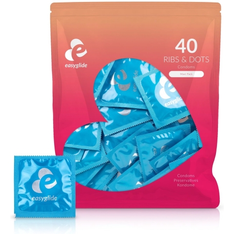 1+1 gratis: Easyglide Condooms Ribs&Dots 40 stuks