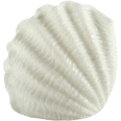 Tafellamp schelp vorm - wit - was / kunststof - sfeerverlichting - 16 cm - sfeerlamp -