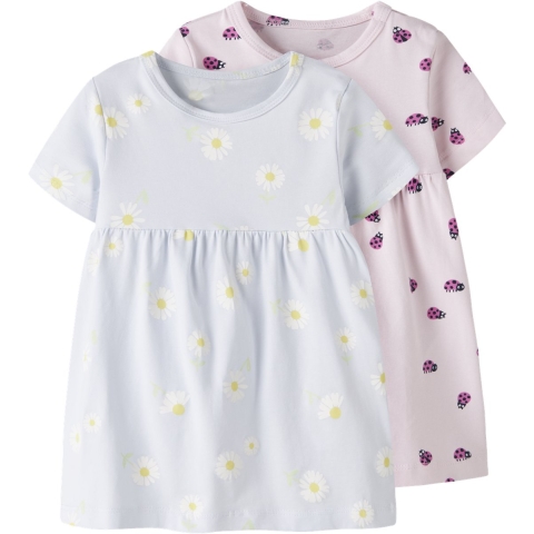 Name It Jurk - 2-pack - NbfVandora - Oud Water/Kaars Roze - Name It - 1½ jaar (86) - Jurk