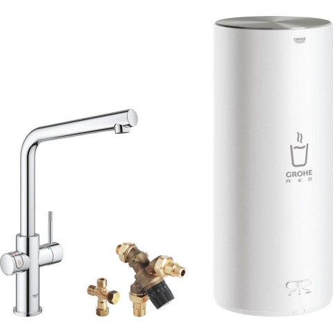 GROHE Red 3IN1 kokendwaterkraan - L uitloop - 7L boiler - chroom
