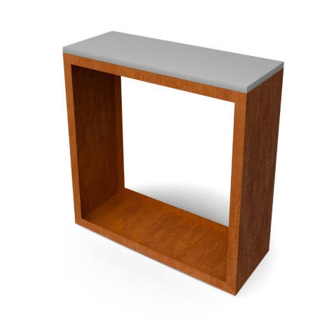 Egura Butcher Block Houtopslag L100 x B38,5 x H100 cm natuursteen blad Geroba - Geroba