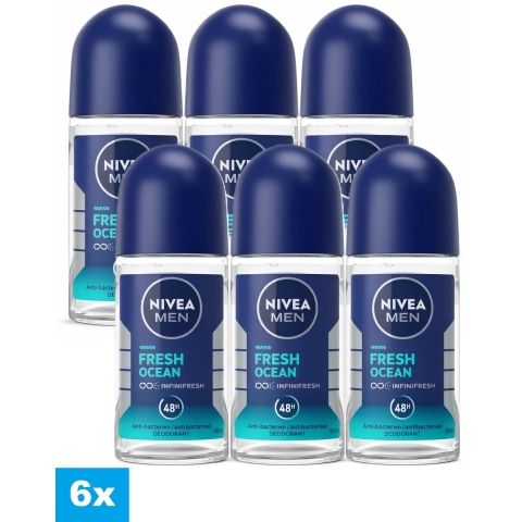 Nivea Nivea Deo Roll-On Men - Fresh Ocean 50 ml. 6 x Voordeelpak