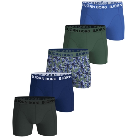 Björn Borg Boxershorts - 5-pack - Blauw/Groen - Björn Borg - 11-12 jaar (146-152) - Boxershorts