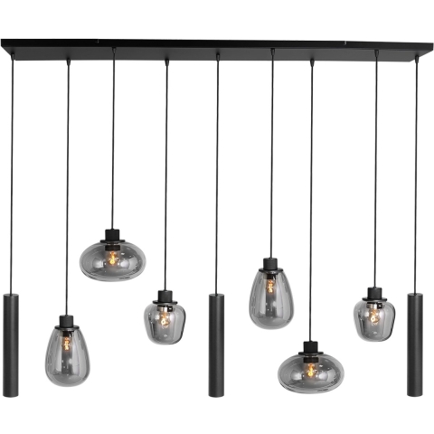 Steinhauer - hanglamp - Reflexion - zwart - glas metaal - design lamp - E27 GU10 - 3796ZW