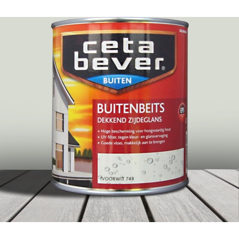 CetaBever Buitenbeits Dekkend Ivoorwit 743 743 Ivoorwit 1,25 L