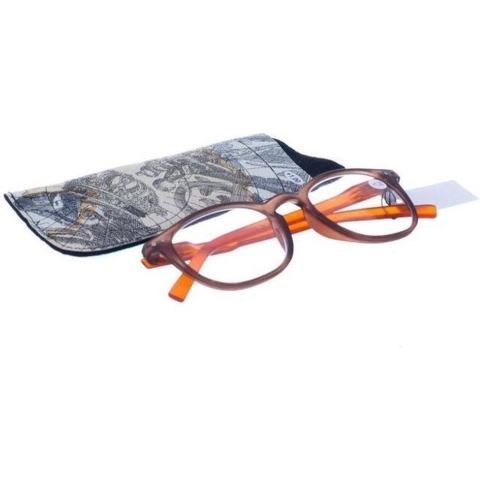 Pharmaglasses Leesbril +2.50 Bruin/Oranje | 1 stuk
