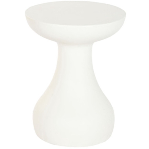 Item Int. Bijzettafel - wit - kunststeen - 40 x 51 cm - rond - zijtafel -