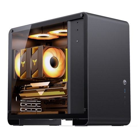 Jonsbo Jonsbo U4 Mini Micro-ATX-Gehäuse, Tempered Glass - schwarz Micro-tower Behuizing, Gaming-behuizing, PC-behuizing