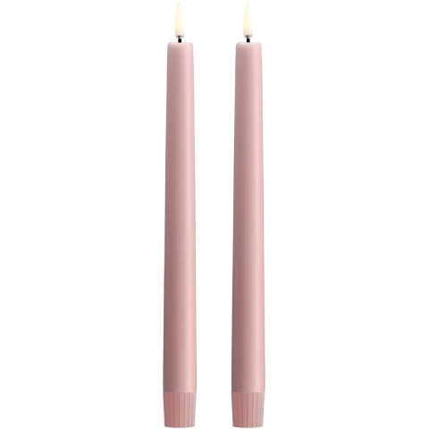 Uyuni Lighting - TAPER LED-kaars, set van 2, rosé, hoogte 25 cm