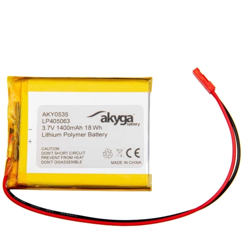 Akyga LP405063 Accupack Batterijgrootte: Speciaal LiPo 3.7 V 1400 mAh