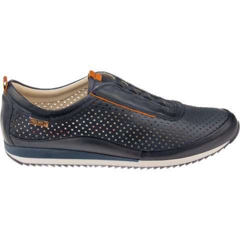 Pikolinos Heren Blauwe Leren Elastische Slip-on Sneakers - Liverpool