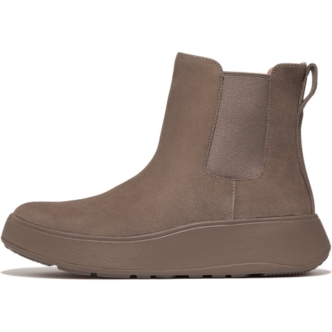 FitFlop F-MODE SUEDE FLATFORM Dames Chelsea Boots Minky Grijs