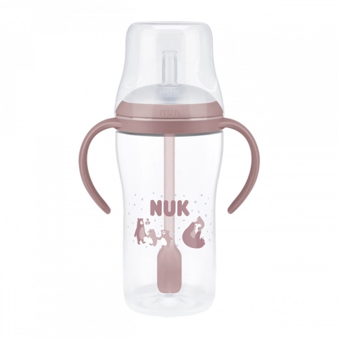 Nuk Drinkfles m. Rietje - 260 ml - Bear - Roze - Nuk - OneSize - Drinkflessen