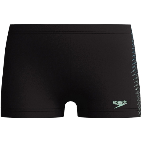 Speedo Zwemslips - Plastisol Placement - Zwart m. Groen - Speedo - 9-10 jaar (134-140) - Badmode