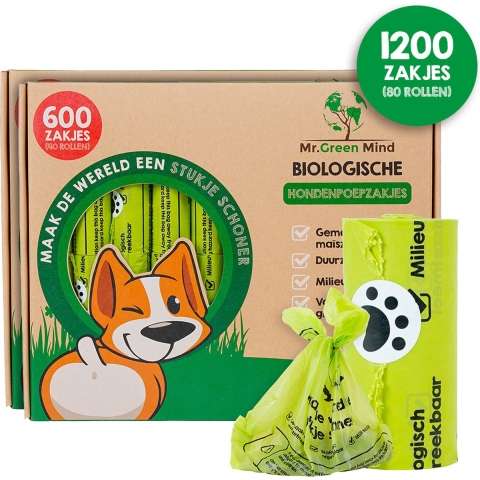 2x Mr. Green Mind Bio Poepzakje 600 zakken