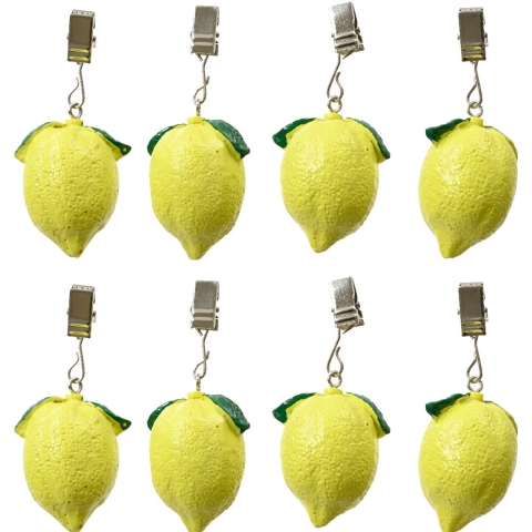 Tafelkleedgewichtjes/hangers - 12x - citroen - kunststeen - geel -