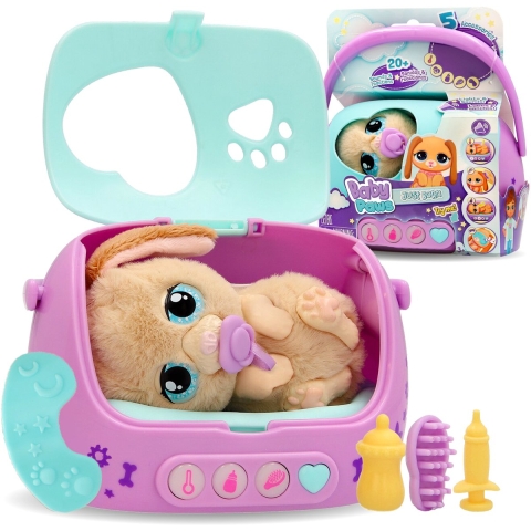 Baby Paws Interactief Knuffel - 14 cm - Pasgeboren puppy - Baby Paws - OneSize - Speelgoed
