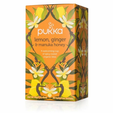3x Pukka Thee Lemon, Ginger Momile, Gingera en Manuka Honey 20 stuks