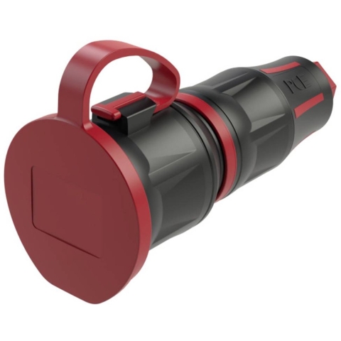 PC Electric 24711-src Koppeling met randaarde Rubber, PA6 250 V Zwart, Rood IP54