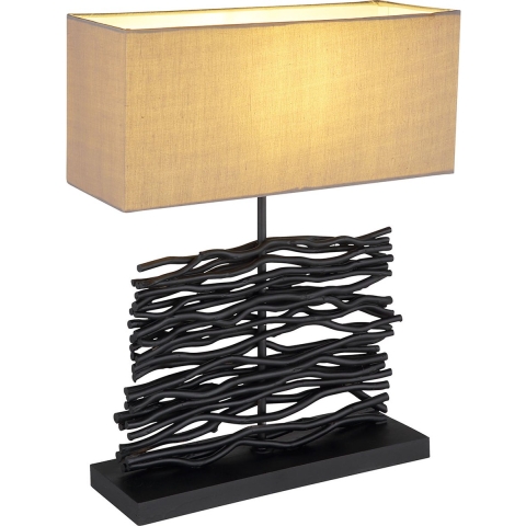 Globo - tafellamp - Jamie - zwart - hout - schemerlamp - E27 - 21648B