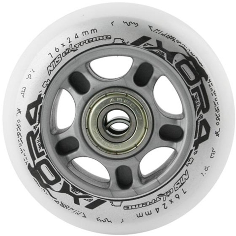 Rollerwielset met lagers NILS Extreme PU + ABEC-7 (x4)
