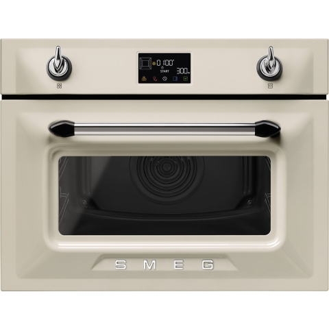 SMEG Micro combi Galileo Oven Oven , Victoria, 45 cm, Combi-magnetron, Crème, Vapor Clean