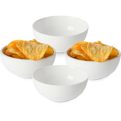 Excellent Houseware Soep Kommetjes - 10x - Serveer schaaltjes - Bologna - keramiek - 15 x 6 cm - wit -