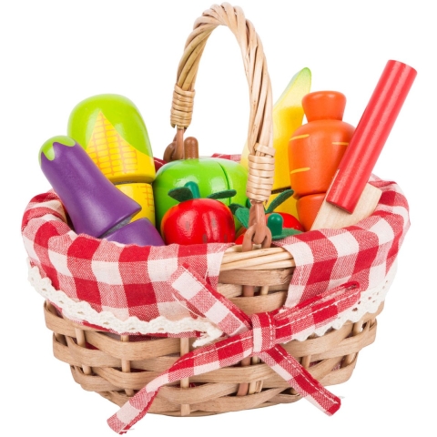 Small Foot - Houten Picknickmand met Snij Fruit - 15dlg