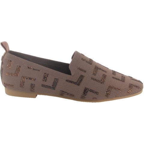 La Strada 2131884-6020 brown dames instappers gekleed