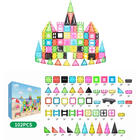 MNTL Fluorescent beach magneet speelgoed 102 stuks
