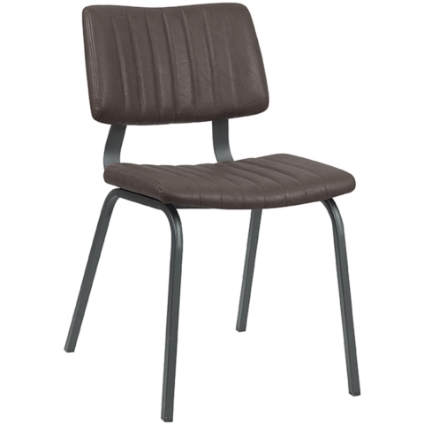 Label51 Eetkamerstoel gusto donker pu-leder set van 2
