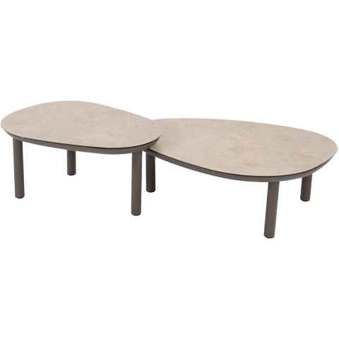 Monroe set van 2 coffee tafels terre printed keramiek 80x27 en 65x32 cm Taste - Taste