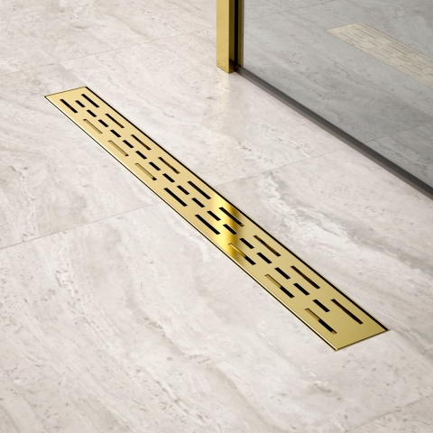 Mirlux Douchegoot 70cm goud standaard rooster rvs met flens