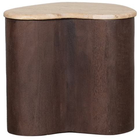 Label51 Bijzettafel davi espresso travertin 40 cm