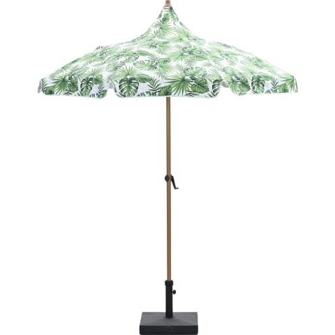 Garden Impressions Aloha stokparasol Ø200 cm light teak look palm green