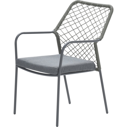 Garden Impressions Dido dining fauteuil carbon black rope mos mystic grey