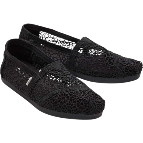 TOMS Apargata Crochet zwarte dames Espadrilles